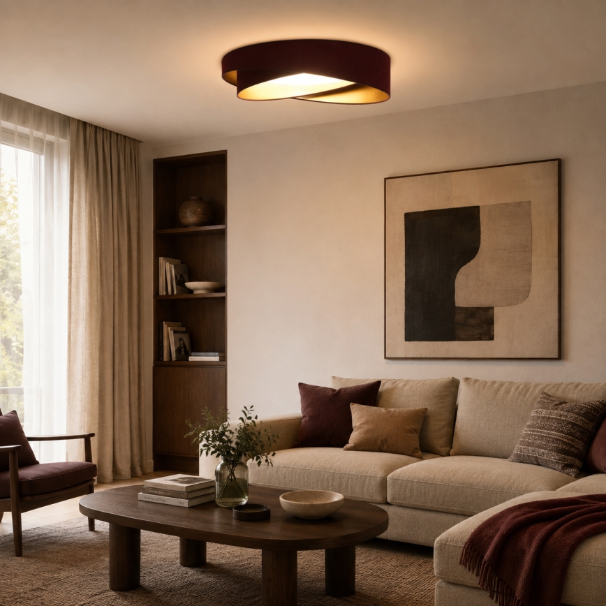 BRILAGI - LED lubinis šviestuvas VELVET TWIST LED/24W/230V 4000K skersm. 55 cm vyno/auksinė