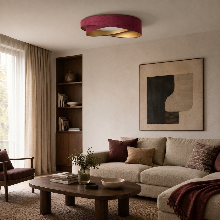 BRILAGI - LED lubinis šviestuvas VELVET TWIST LED/24W/230V 4000K skersm. 55 cm vyno/auksinė