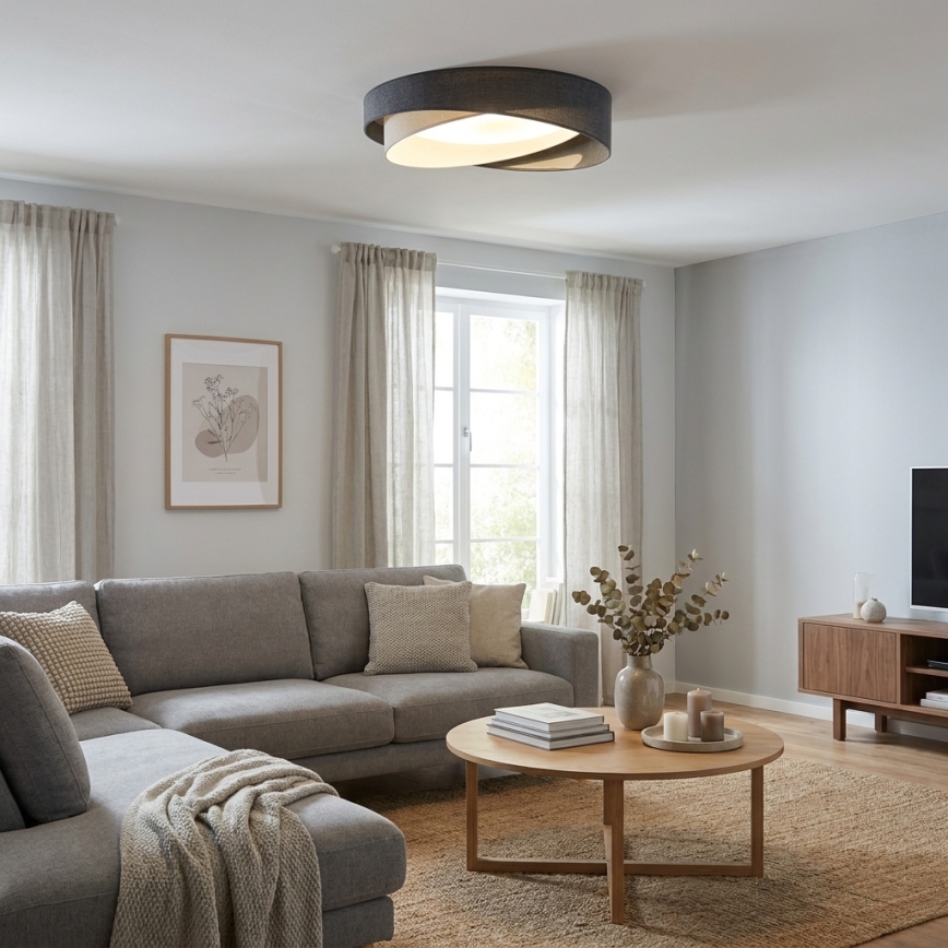 BRILAGI - LED lubinis šviestuvas VELVET TWIST LED/24W/230V 4000K skersmuo 55 cm pilka/kreminė