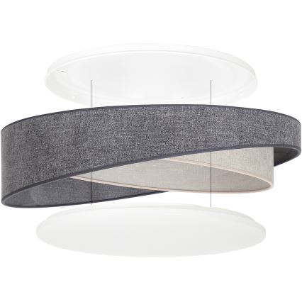 BRILAGI - LED lubinis šviestuvas VELVET TWIST LED/24W/230V 4000K skersmuo 55 cm pilka/kreminė
