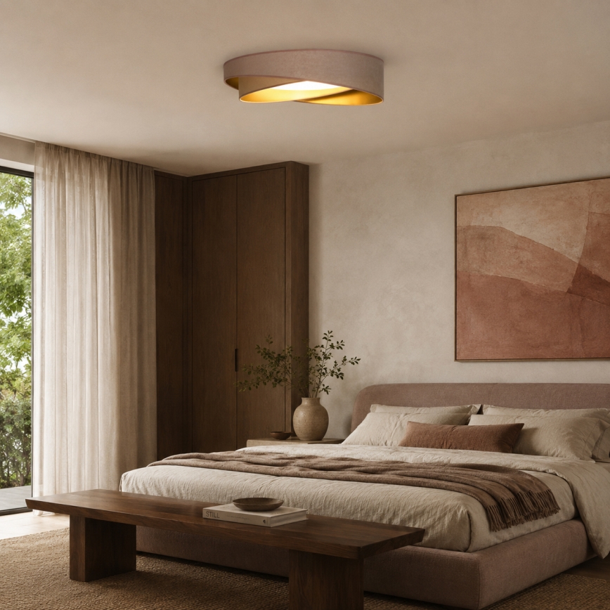 BRILAGI - LED lubinis šviestuvas VELVET TWIST LED/24W/230V 4000K skers. 55 cm smėlinis/auksinis