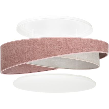 BRILAGI - LED lubinis šviestuvas VELVET TWIST LED/24W/230V 4000K Ø 55 cm rožinis/kreminis