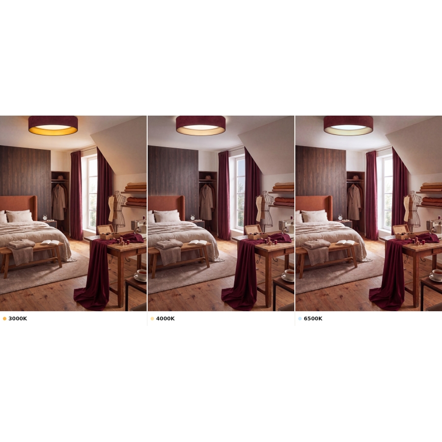 BRILAGI - LED lubinis šviestuvas VELVET VARI LED/24W/230V 3000/4000/6500K skersmuo 45 cm vyno/auksinė