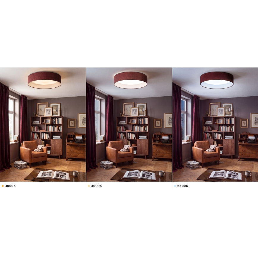 BRILAGI - LED lubinis šviestuvas VELVET VARI LED/24W/230V 3000/4000/6500K skersm. 45 cm vyno spalvos
