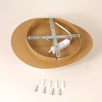 Brilagi - LED lubinis šviestuvas VISBY WOOD LED/18W/230V skers. 38 cm rudas