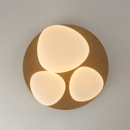 Brilagi - LED lubinis šviestuvas VISBY WOOD LED/36W/230V Ø 50 cm ruda