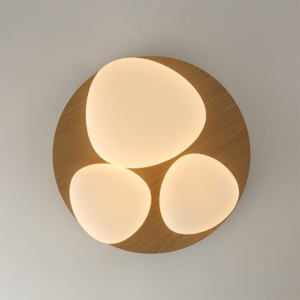 Brilagi - LED lubinis šviestuvas VISBY WOOD LED/36W/230V Ø 50 cm rudas