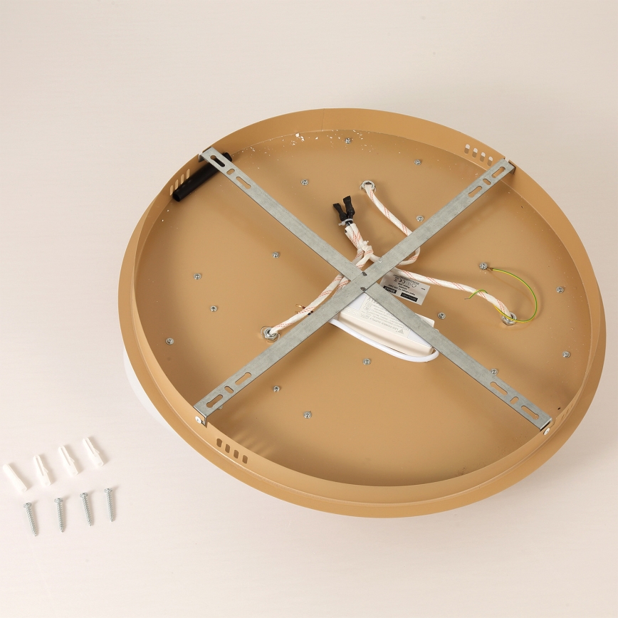 Brilagi - LED lubinis šviestuvas VISBY WOOD LED/36W/230V Ø 50 cm rudas