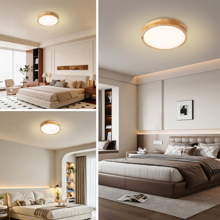 BRILAGI - LED lubų šviestuvas WOODLINE LED/24W/230V 3000/4000/6000K ąžuolas, skersmuo 30 cm