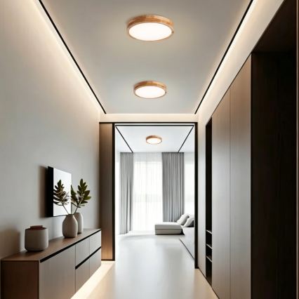 BRILAGI - LED lubų šviestuvas WOODLINE LED/24W/230V 3000/4000/6000K ąžuolas, skersmuo 30 cm