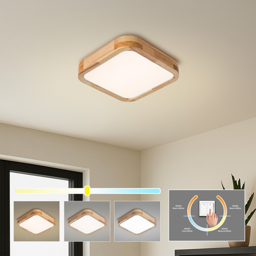 BRILAGI - LED lubinis šviestuvas WOODLINE SQUARE LED/32W/230V 3000/4000/6000K ąžuolas 30x30 cm