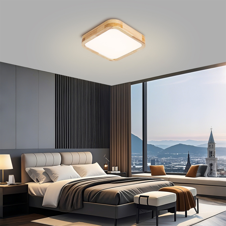 BRILAGI - LED lubinis šviestuvas WOODLINE SQUARE LED/32W/230V 3000/4000/6000K ąžuolas 30x30 cm