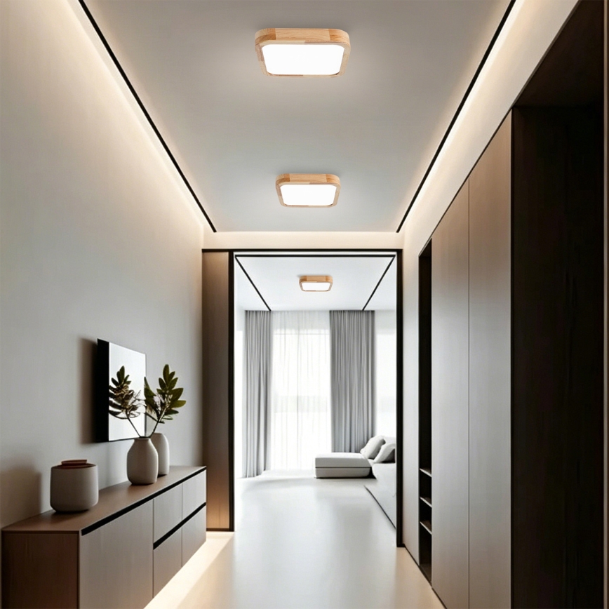 BRILAGI - LED lubinis šviestuvas WOODLINE SQUARE LED/32W/230V 3000/4000/6000K ąžuolas 30x30 cm