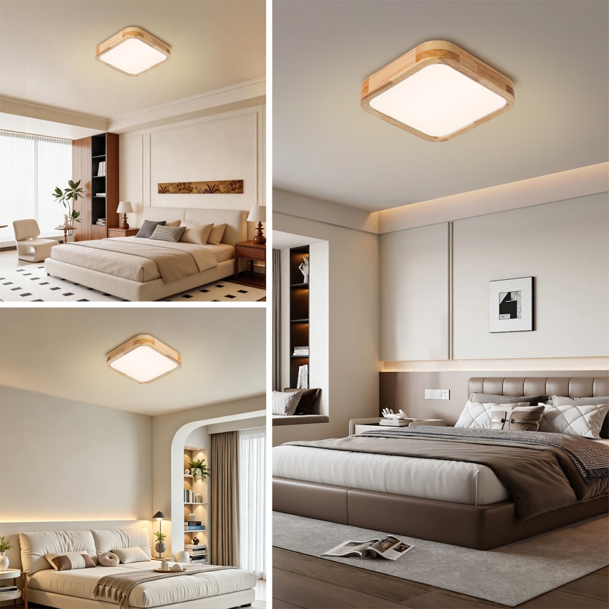 BRILAGI - LED lubinis šviestuvas WOODLINE SQUARE LED/32W/230V 3000/4000/6000K ąžuolas 30x30 cm