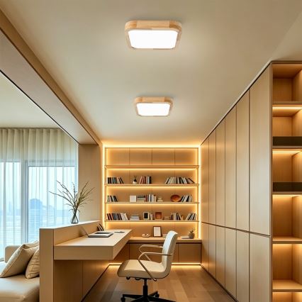 BRILAGI - LED lubinis šviestuvas WOODLINE SQUARE LED/32W/230V 3000/4000/6000K ąžuolas 30x30 cm