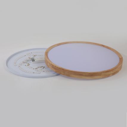 Brilagi - LED lubinis šviestuvas WOODROUND LED/40W/230V 3000/4000/6000K skersm. 60 cm medinis CRI 90