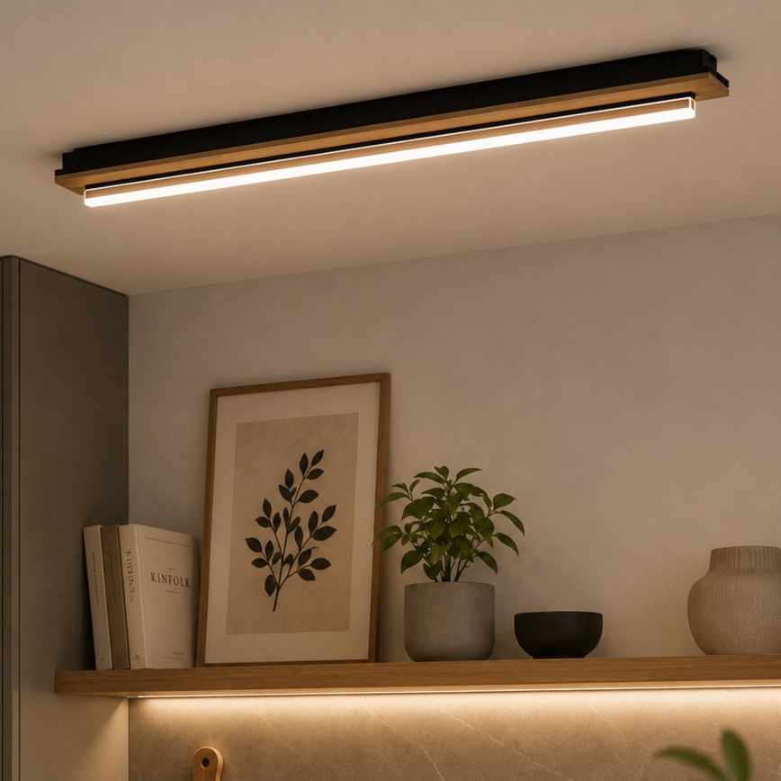BRILAGI - LED lubinis šviestuvas WOODY FLAT LED/25W/230V 118 cm ąžuolas/juoda