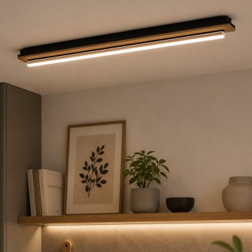Brilagi - LED lubinis šviestuvas WOODY FLAT LED/25W/230V ąžuolas/juodas
