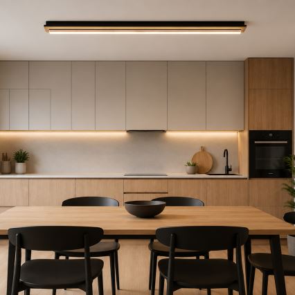 Brilagi - LED lubinis šviestuvas WOODY FLAT LED/25W/230V ąžuolas/juodas