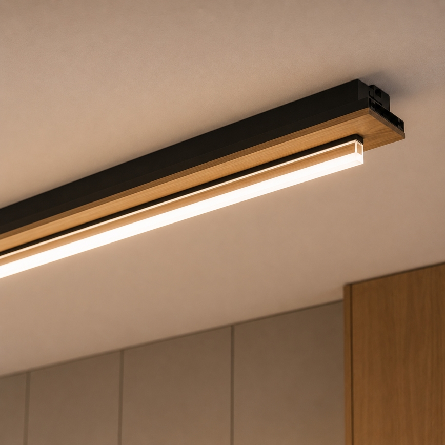 Brilagi - LED lubinis šviestuvas WOODY FLAT LED/25W/230V ąžuolas/juodas