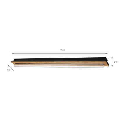 Brilagi - LED lubinis šviestuvas WOODY FLAT LED/25W/230V ąžuolas/juodas