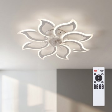 Brilagi - LED lubinis ventiliatorius su reguliuojamu apšvietimu LED/44W/230V 3000-6500K skersmuo 90 cm balta + nuotolinis valdymas