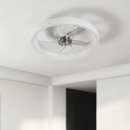 Brilagi - lubų ventiliatorius su reguliuojamu LED apšvietimu, LED 34 W, 230 V, 3000–6500 K, skersmuo 50 cm, baltas, su nuotoliniu valdymu