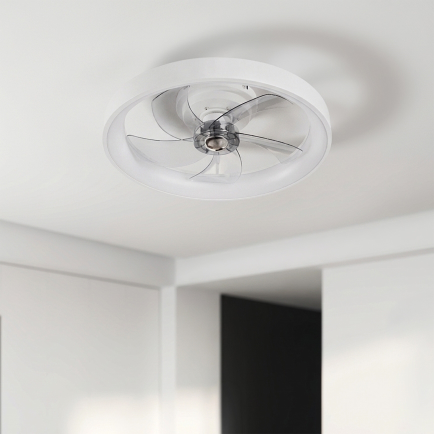 Brilagi - lubų ventiliatorius su reguliuojamu LED apšvietimu, LED 34 W, 230 V, 3000–6500 K, skersmuo 50 cm, baltas, su nuotoliniu valdymu