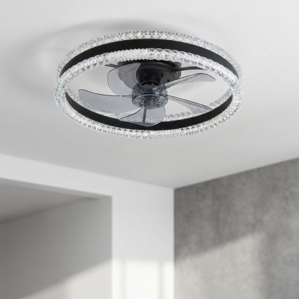 Brilagi - LED dimeriuojamas lubinis ventiliatorius LED/62W/230V 3000-6500K skersmuo 50 cm juodas + nuotolinis valdymas