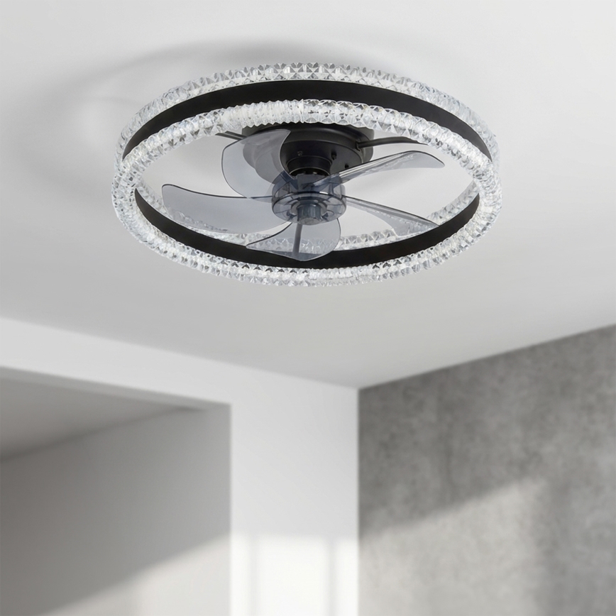 Brilagi - LED dimeriuojamas lubinis ventiliatorius LED/62W/230V 3000-6500K skersmuo 50 cm juodas + nuotolinis valdymas