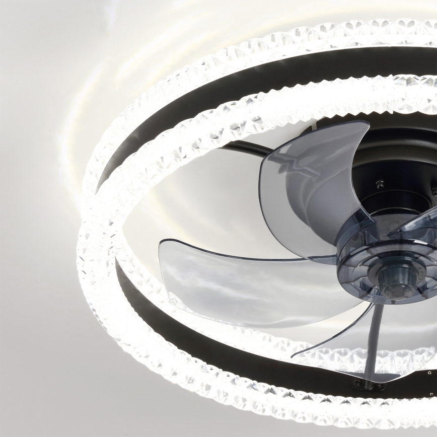 Brilagi - LED dimeriuojamas lubinis ventiliatorius LED/62W/230V 3000-6500K skersmuo 50 cm juodas + nuotolinis valdymas