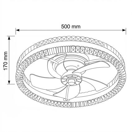 Brilagi - LED dimeriuojamas lubinis ventiliatorius LED/62W/230V 3000-6500K skersmuo 50 cm juodas + nuotolinis valdymas