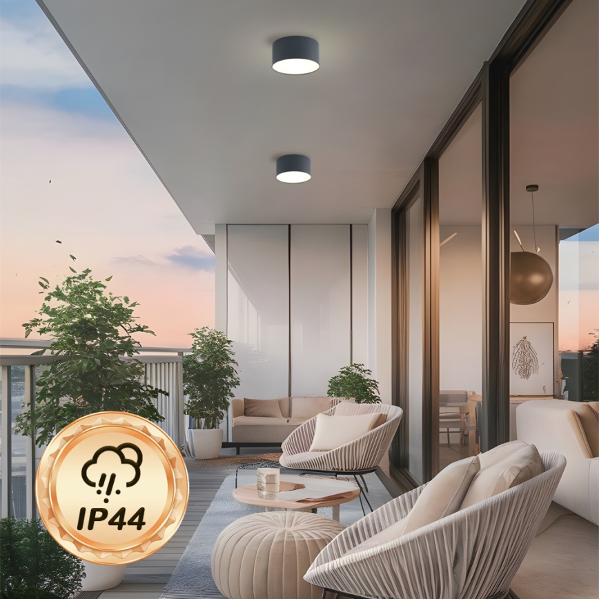 Brilagi - LED vonios kambario lubinis šviestuvas FORIS LED/14W/230V Ø 12 cm, antracito spalvos, IP44