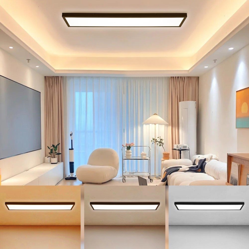 Brilagi - LED lubinis vonios šviestuvas FRAME LED/50W/230V 30x120 cm 3000/4000/6000K IP44 juoda