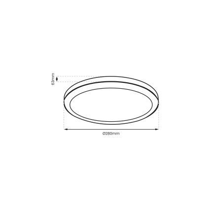 Brilagi - LED lubinis vonios šviestuvas PERA LED/24W/230V diametras 28 cm IP65 juoda