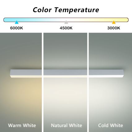 Brilagi - LED vonios kambario lubinis šviestuvas SLEEKLINE LED/40W/230V 3000/4500/6000K sidabrinis IP44