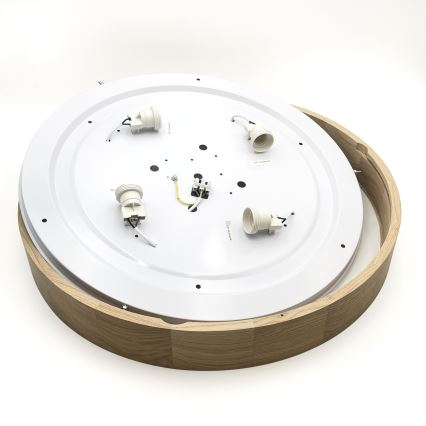 Brilagi - LED Lubrikas CARVALHO 4xE27/60W/230V ąžuolas Ø 57,5 cm