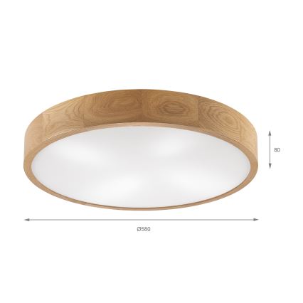 Brilagi - LED Lubrikas CARVALHO 4xE27/60W/230V ąžuolas Ø 57,5 cm