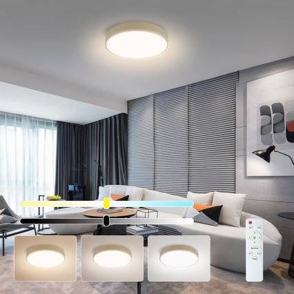 Brilagi - LED lubų lempa POOL LED/36W/230V 3000-6000K skersmuo 30 cm kreminė + nuotolinis valdymas