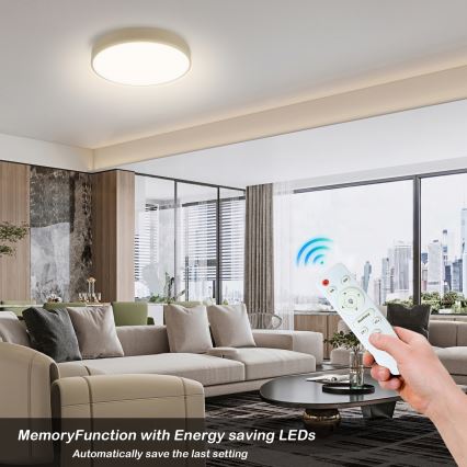 Brilagi - LED lubų lempa POOL LED/36W/230V 3000-6000K skersmuo 30 cm kreminė + nuotolinis valdymas