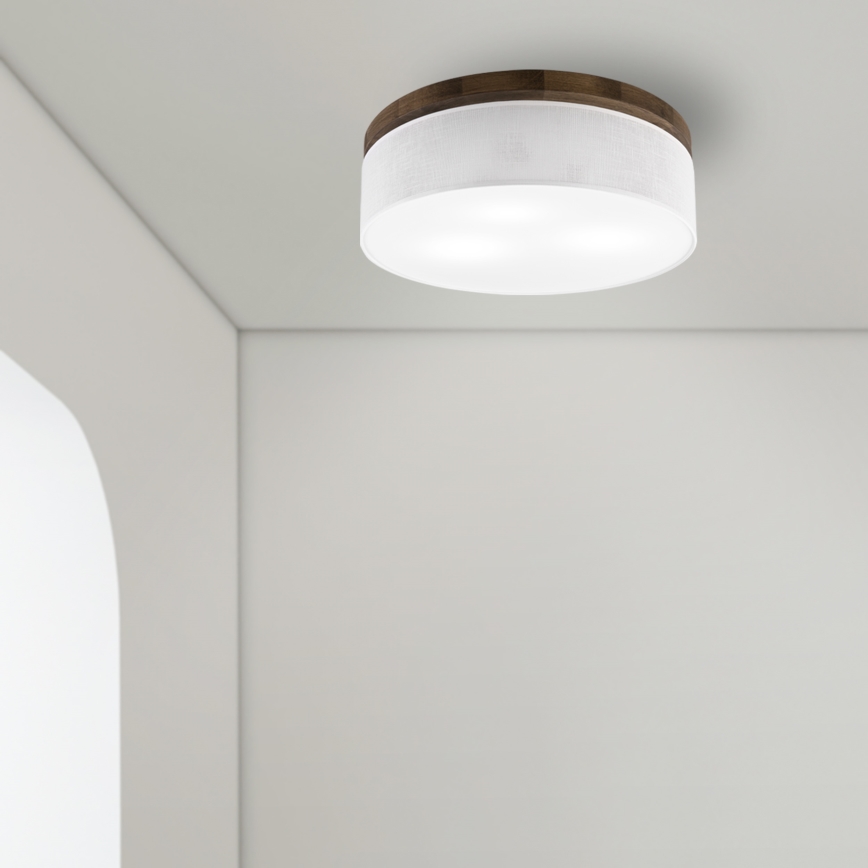 BRILAGI - LED lubinis šviestuvas BELLADONNA 3xE27/15W/230V Ø 50 cm balta/ąžuolas-riešutas