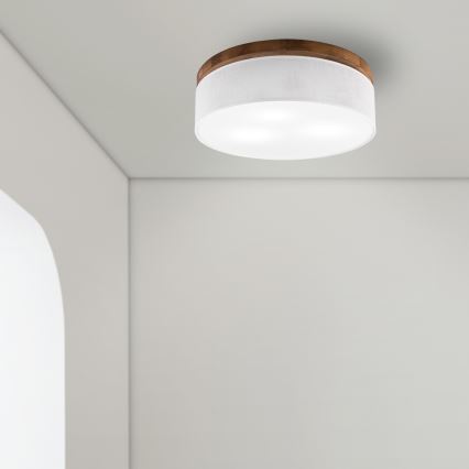 BRILAGI - LED lubinis šviestuvas BELLADONNA 3xE27/15W/230V skersm. 50 cm balta/ąžuolas vyšnia