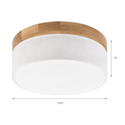 Brilagi - LED Lubų šviestuvas BELLADONNA LED/20W/230V Ø 30 cm baltas/ąžuolas