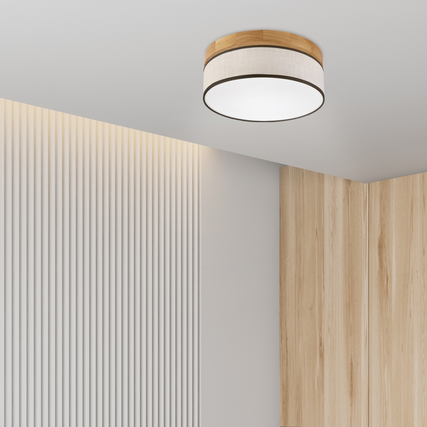 Brilagi - LED Lubų šviestuvas BELLADONNA LED/20W/230V Ø 30 cm grietinėlės/ąžuolo