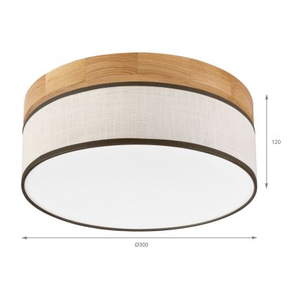Brilagi - LED Lubų šviestuvas BELLADONNA LED/20W/230V Ø 30 cm grietinėlės/ąžuolo