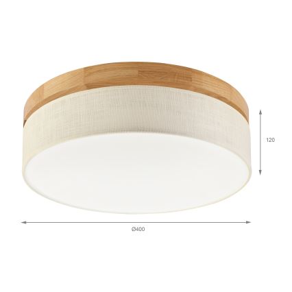 Brilagi - LED Lubų šviestuvas BELLADONNA LED/36W/230V diametras 40 cm kreminis/ ąžuolas