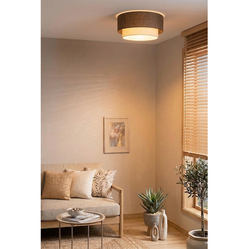 Brilagi - LED lubų šviestuvas BOHO ECO 1xE27/10W/230V skersmuo 40 cm ruda/kreminė