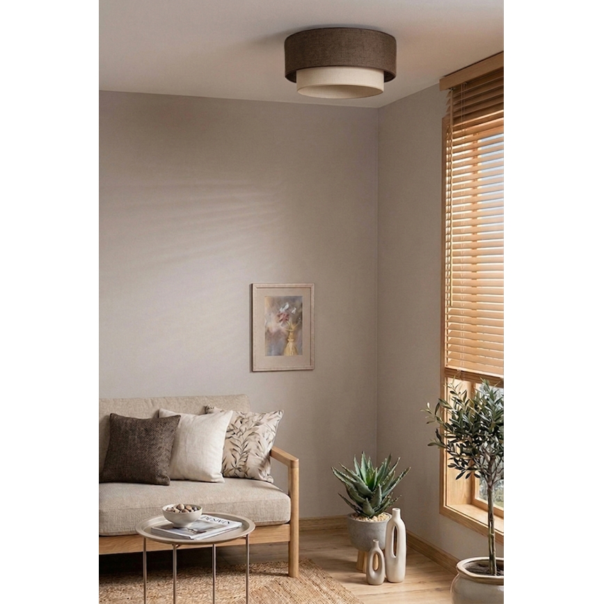 Brilagi - LED lubų šviestuvas BOHO ECO 1xE27/10W/230V skersmuo 40 cm ruda/kreminė