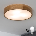 BRILAGI - LED lubų šviestuvas CARVALHO 3xE27/15W/230V ąžuolo apdaila skersmuo 47,5 cm