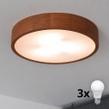BRILAGI - LED lubų šviestuvas CARVALHO 3xE27/15W/230V, ąžuolo/vyšnios apdaila, skersmuo 47 cm